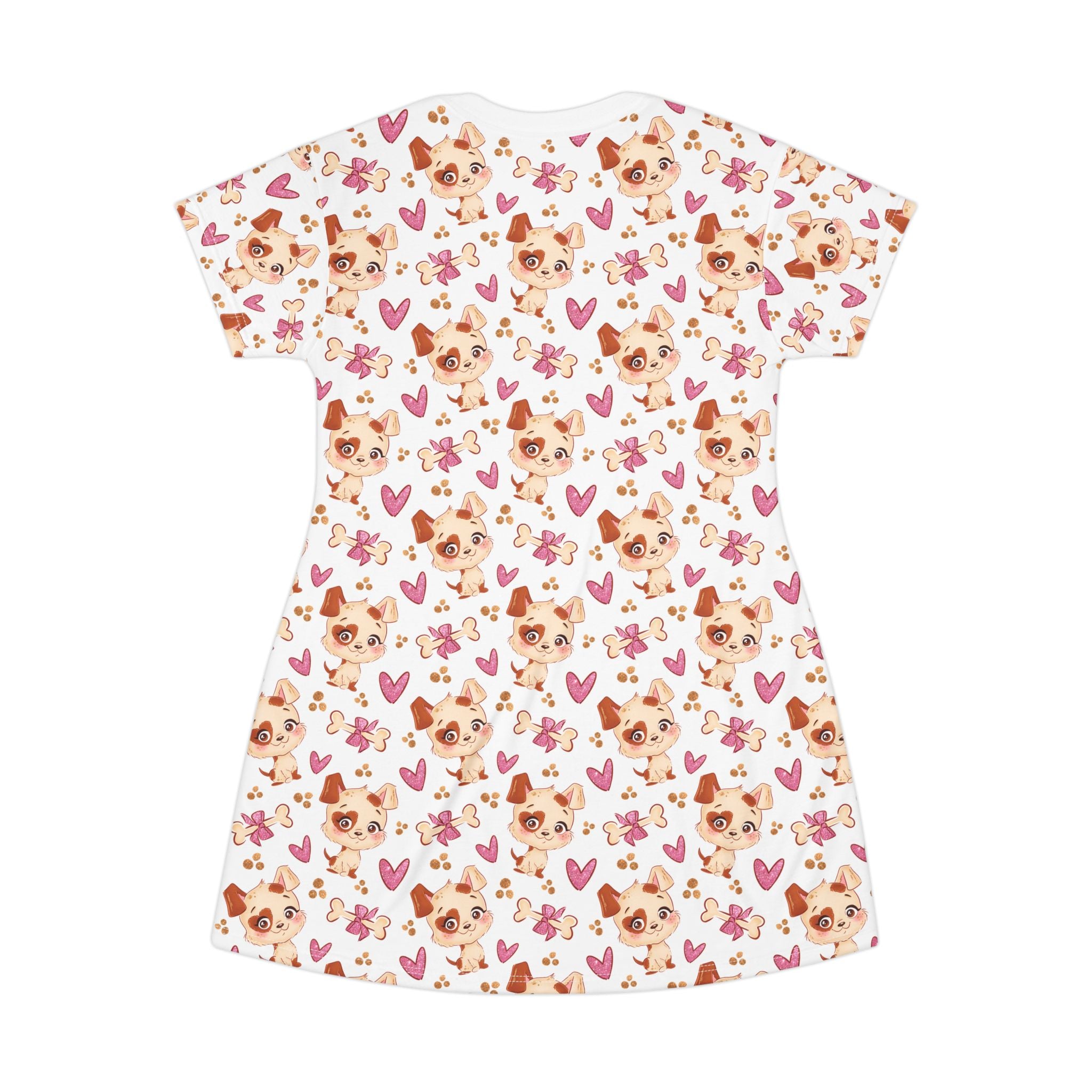 Cute Chihuahua Heart All-Over Print T-Shirt Dress