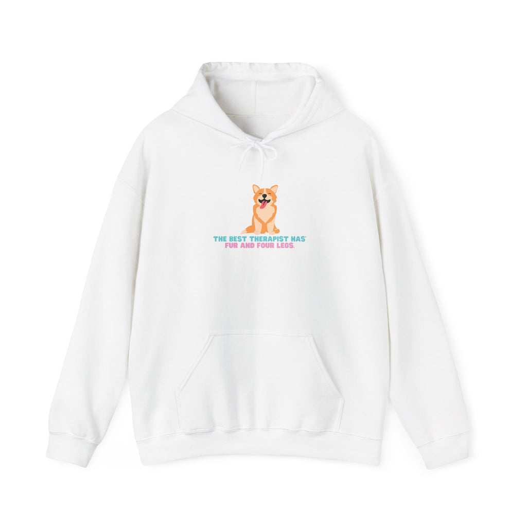 Dog Therapist Hoodie — “The Best Therapist Has Fur and Four Legs” Cute Corgi Sweatshirt