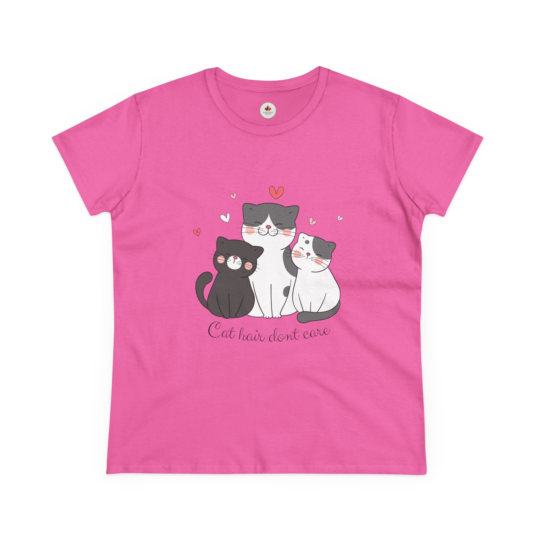 Cute Trio Cats "Cat Hair Don't Care" Women's T‑Shirt