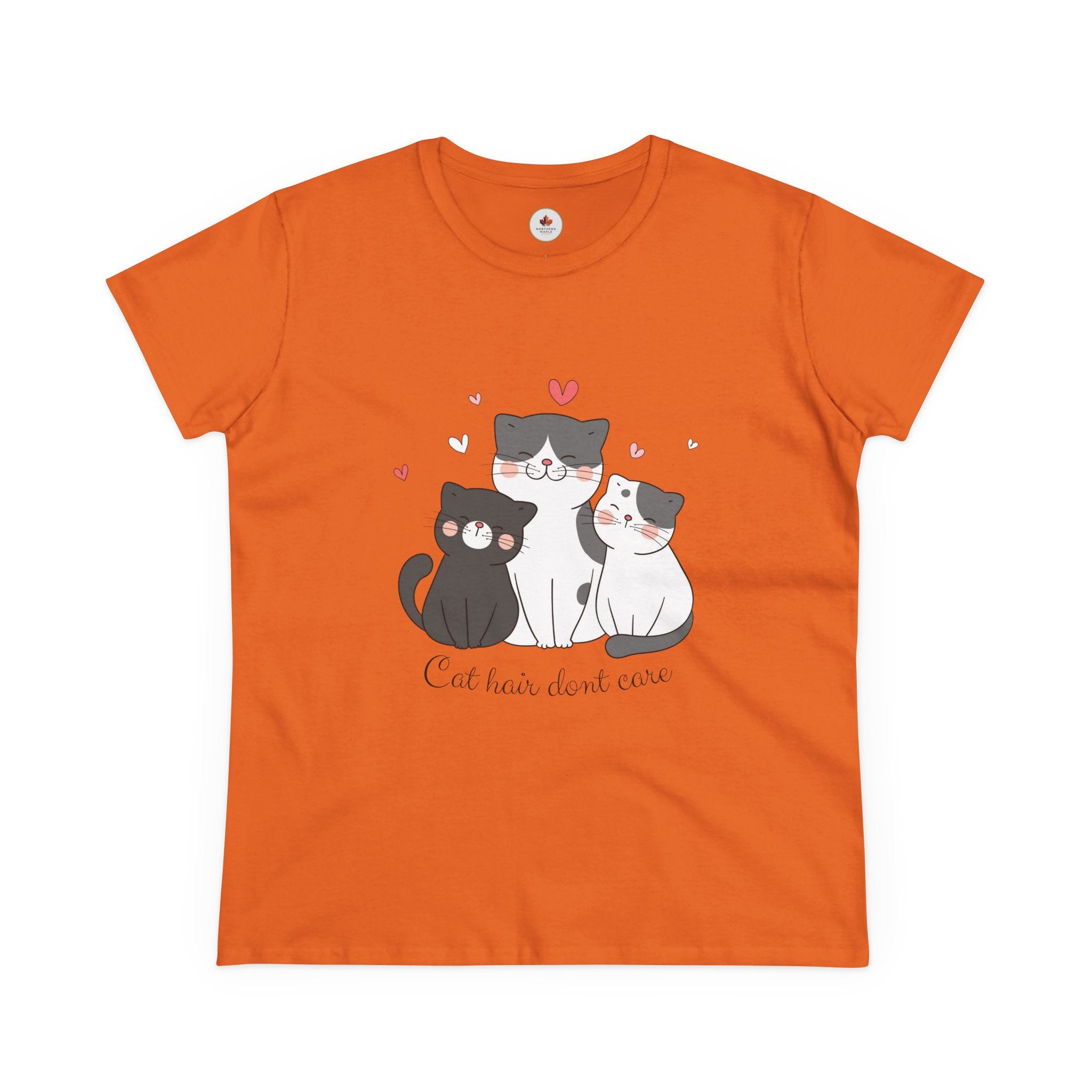 Cute Trio Cats "Cat Hair Don't Care" Women's T‑Shirt