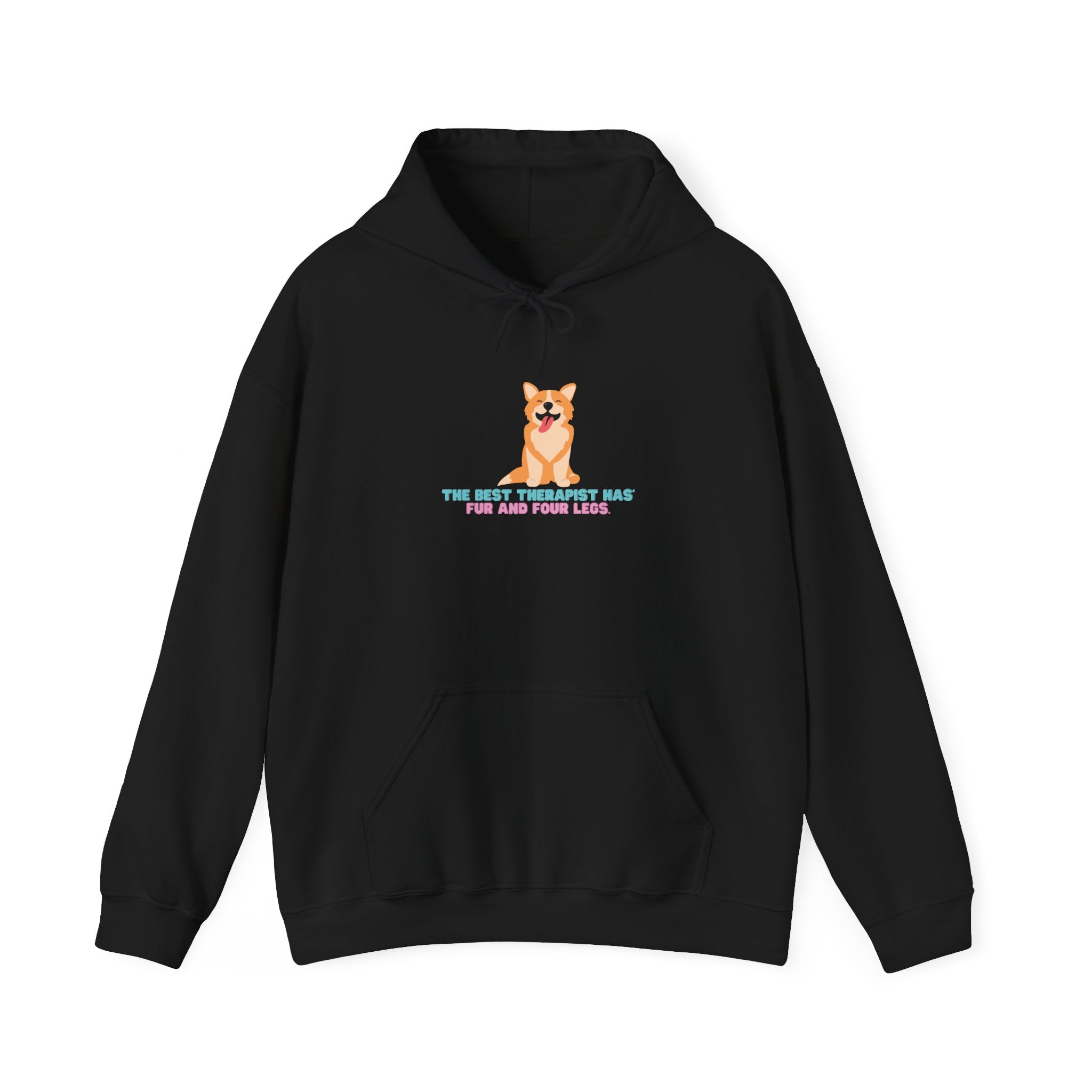 Dog Therapist Hoodie — “The Best Therapist Has Fur and Four Legs” Cute Corgi Sweatshirt