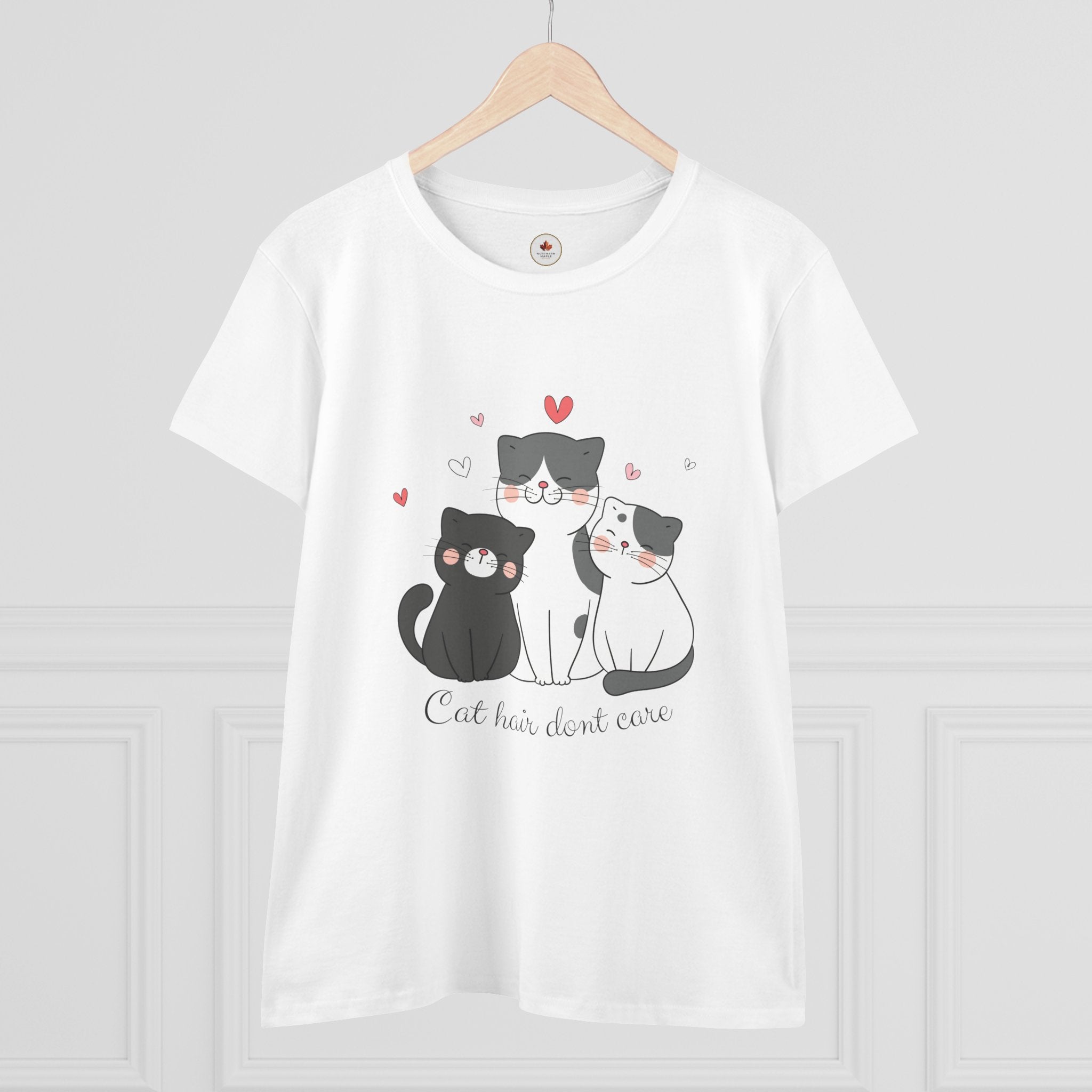 Cute Trio Cats "Cat Hair Don't Care" Women's T‑Shirt