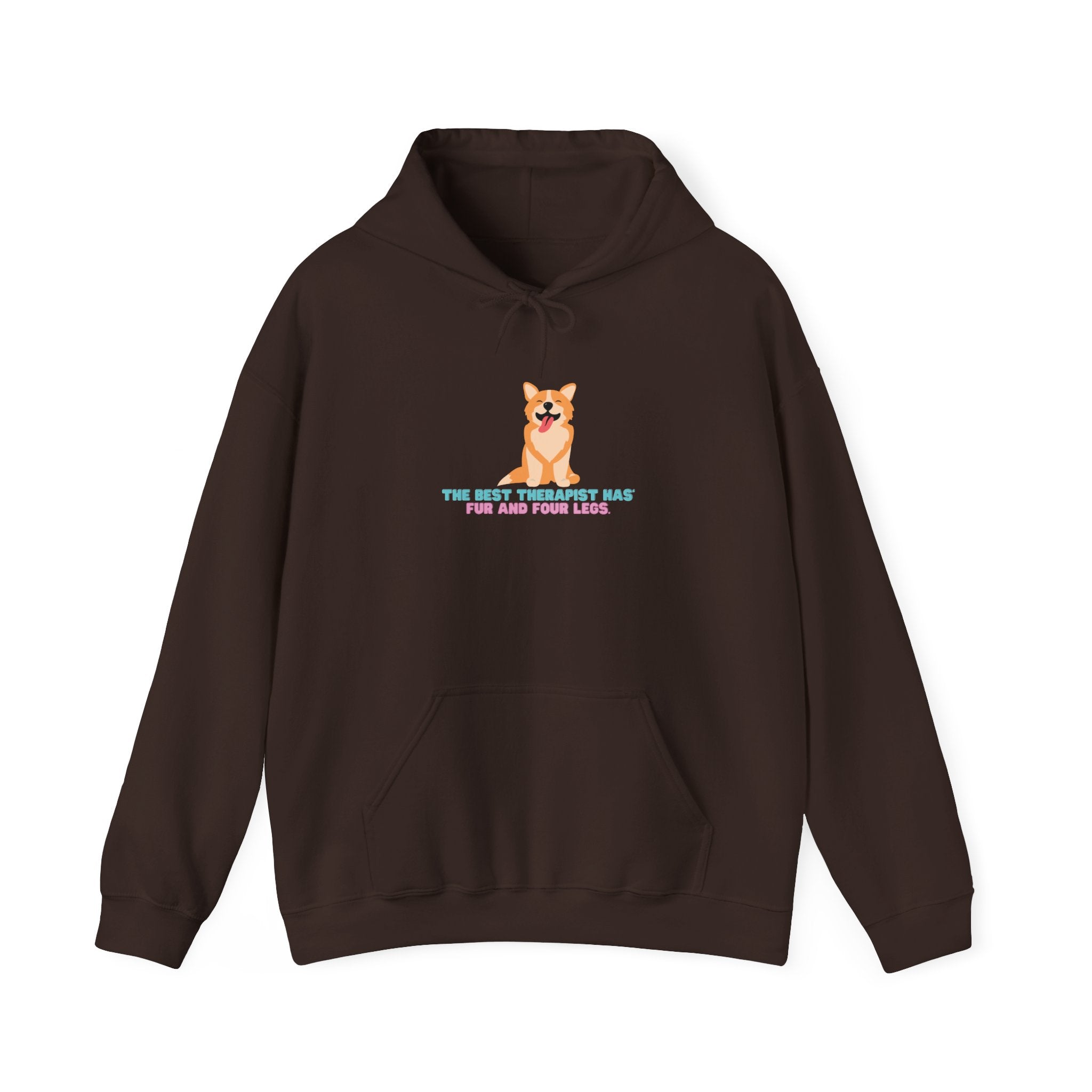 Dog Therapist Hoodie — “The Best Therapist Has Fur and Four Legs” Cute Corgi Sweatshirt