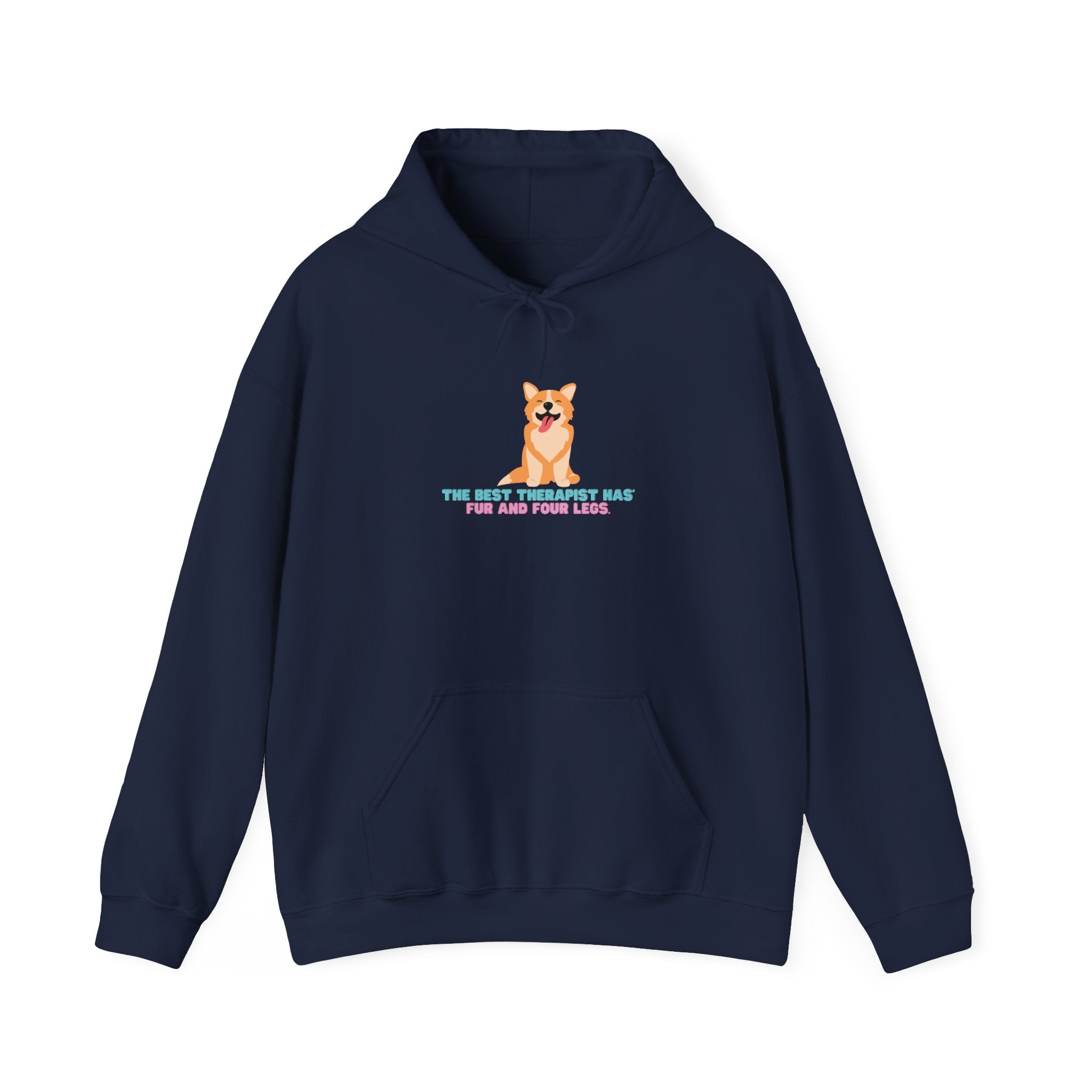 Dog Therapist Hoodie — “The Best Therapist Has Fur and Four Legs” Cute Corgi Sweatshirt