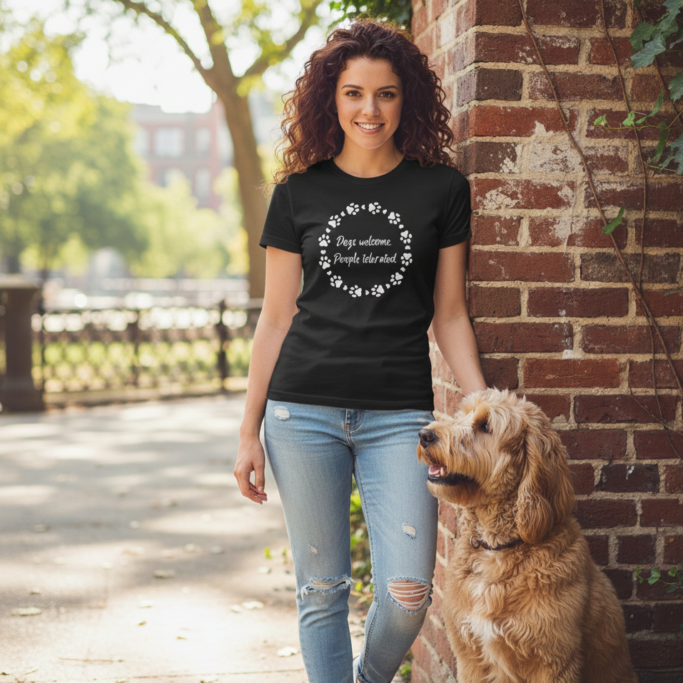 Dogs Welcome, People Tolerated – Women's Favorite Tee (Funny Dog Lover Shirt)
