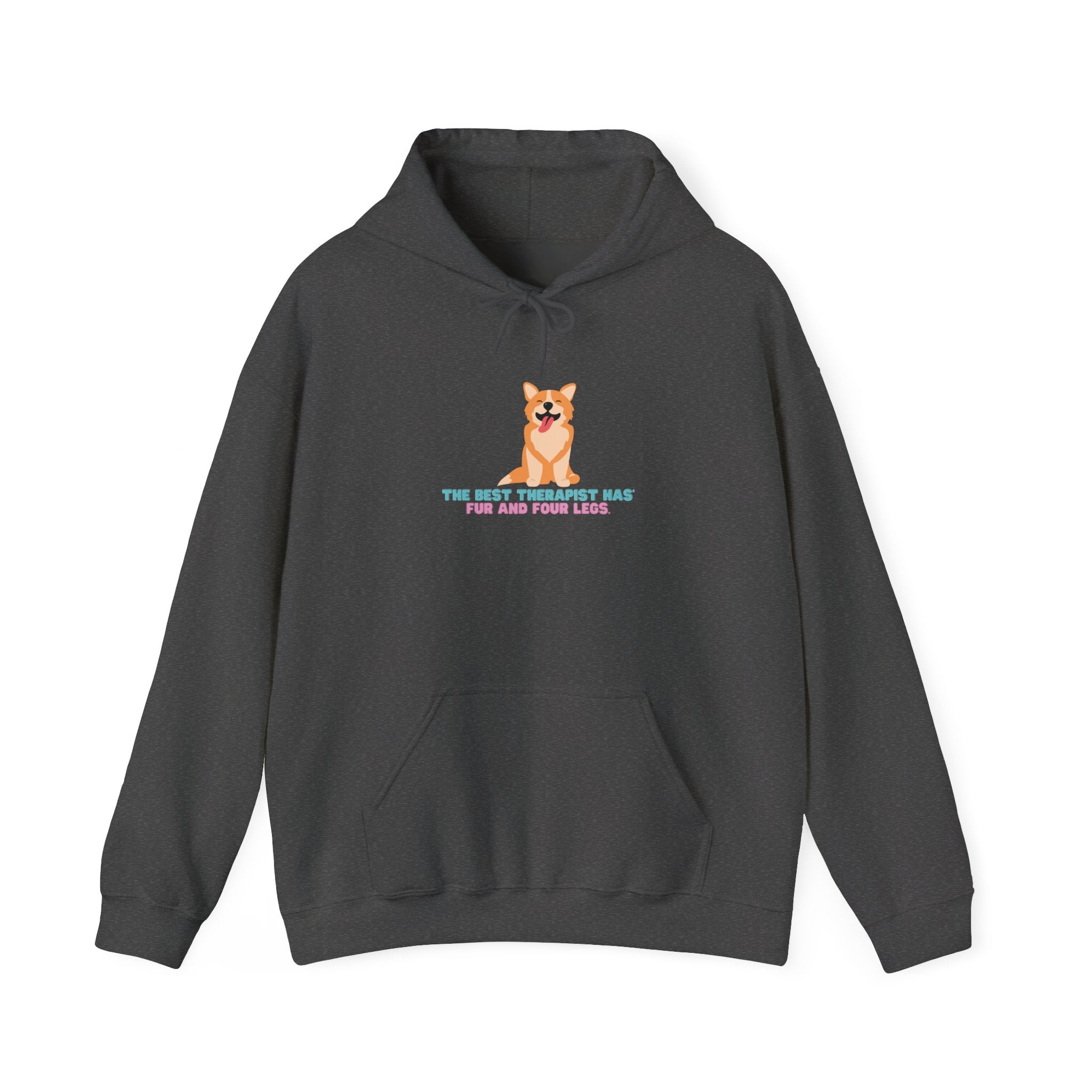 Dog Therapist Hoodie — “The Best Therapist Has Fur and Four Legs” Cute Corgi Sweatshirt