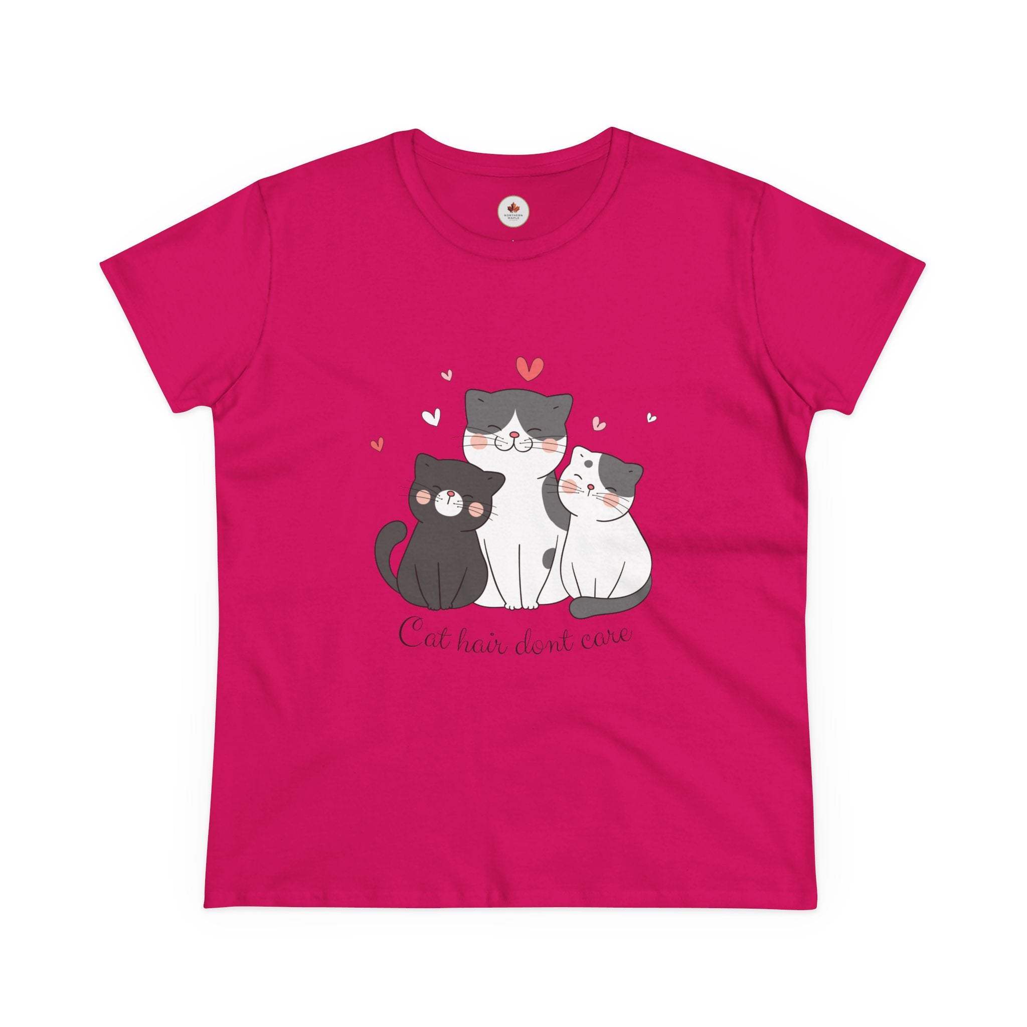 Cute Trio Cats "Cat Hair Don't Care" Women's T‑Shirt