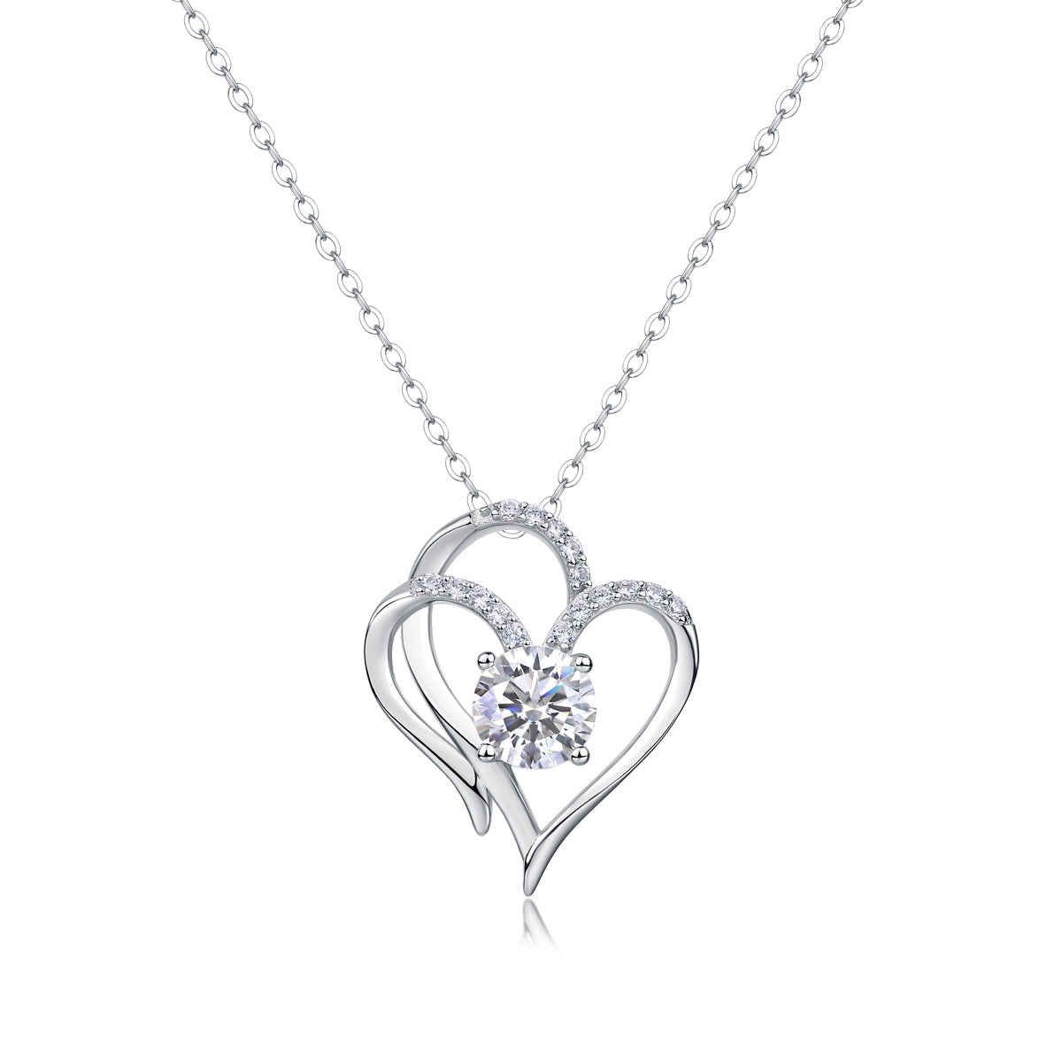 Heart To Heart - A Fashionable And Light Luxury Jewelry Pendant Necklace Set With Top-quality Moissanite